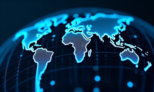 Global logistics map with predictive AI data overlays